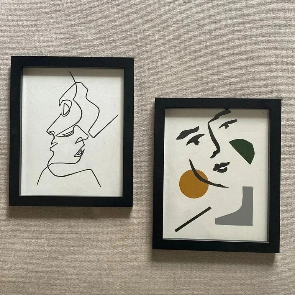 Abstract Framed Faces Artwork Hanging Wall Art Decor